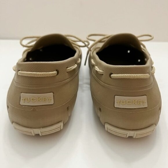 TUCKET | men’s Khaki & Vanilla Deck Shoe./The Gilller. Size: 10 - Picture 4 of 5